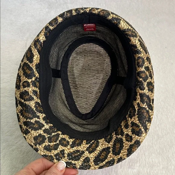 Bongo Leopard Print Fedora Print Hat Summer Glam Mob Wife Animal Print - Picture 5 of 9